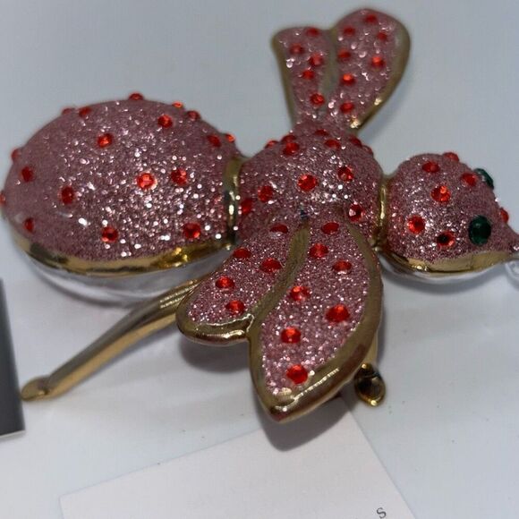 New in box Joan Rivers blown glass bee ornament pink XXV 2015 - Picture 3 of 8